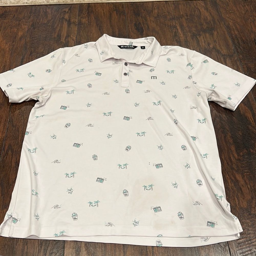 Mens Travis Mathew 3-Button Pima Cotton Blend S/S California Graphic Polo XL